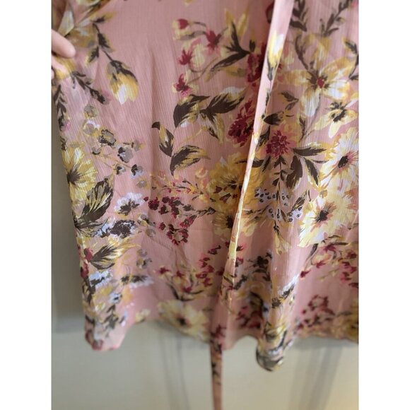 LC Lauren Conrad Ruffle Pink Floral Button Mini Dress Size 3X - Picture 6 of 12